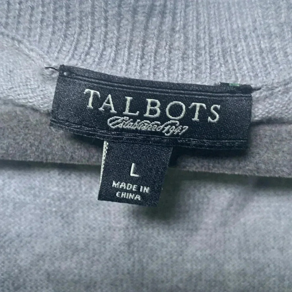 Talbots gray cardigan with embellished beaded front placard size large - Picture 2 of 6